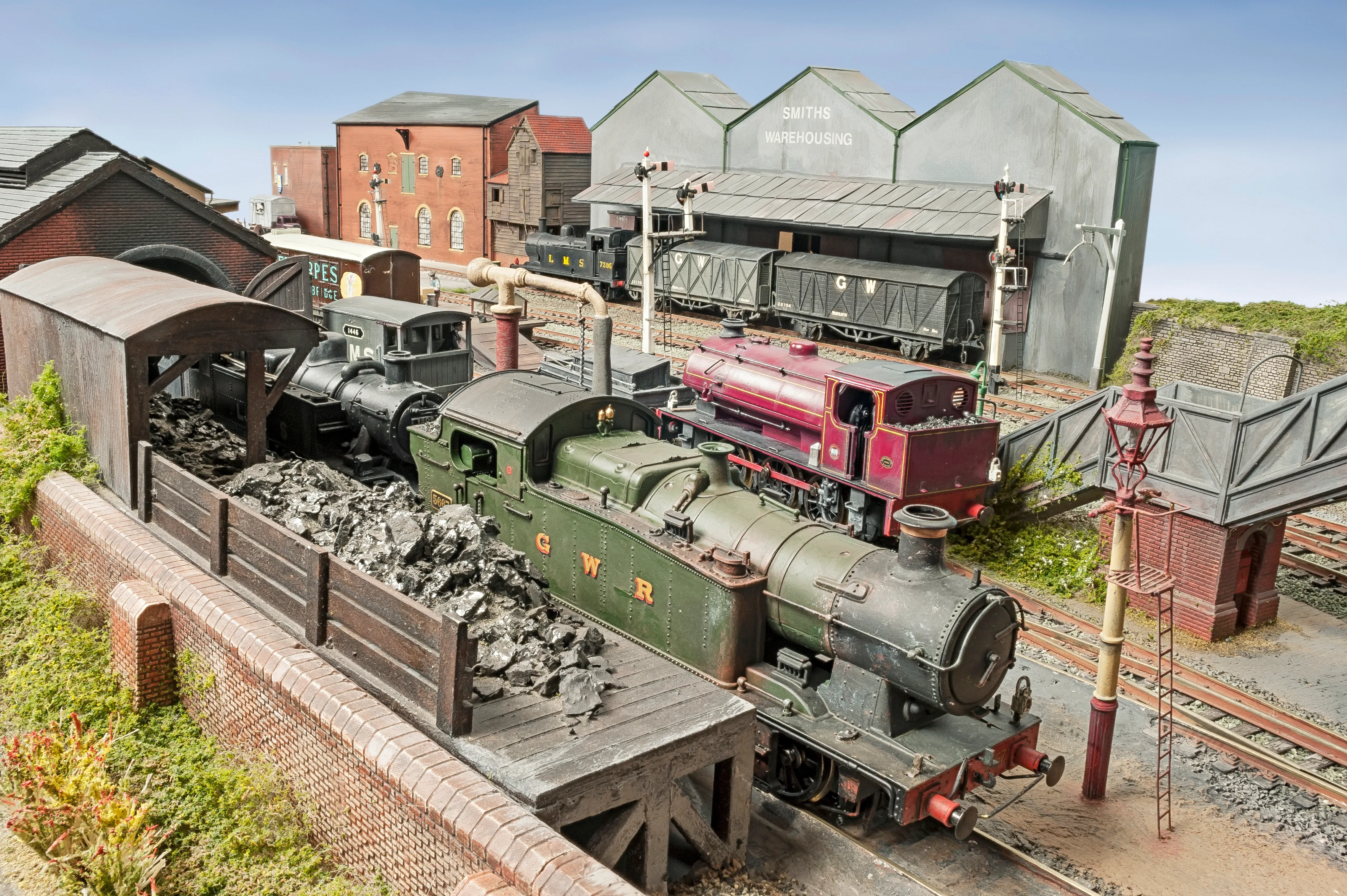 Penfold Priory's goods yard with piles of coal ready to use